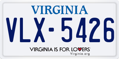 VA license plate VLX5426