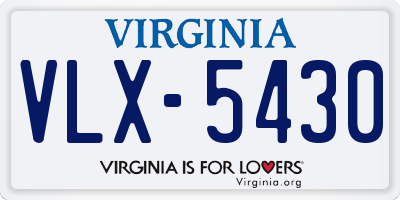 VA license plate VLX5430