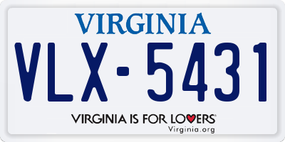 VA license plate VLX5431