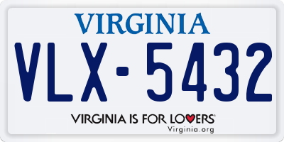 VA license plate VLX5432