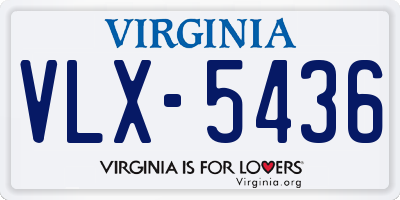 VA license plate VLX5436