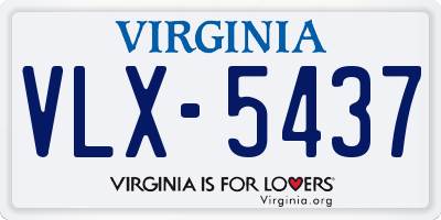 VA license plate VLX5437