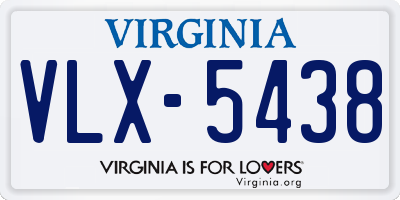 VA license plate VLX5438