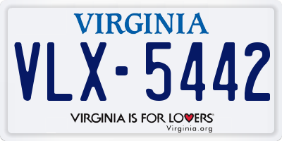 VA license plate VLX5442