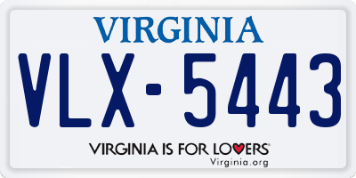 VA license plate VLX5443