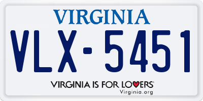 VA license plate VLX5451