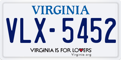 VA license plate VLX5452