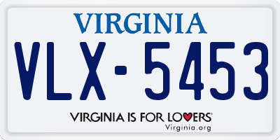 VA license plate VLX5453