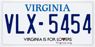 VA license plate VLX5454