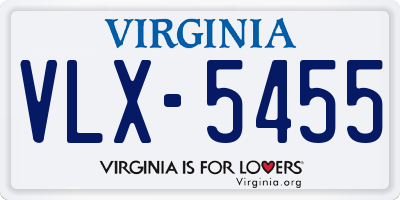 VA license plate VLX5455