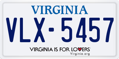 VA license plate VLX5457