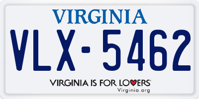 VA license plate VLX5462