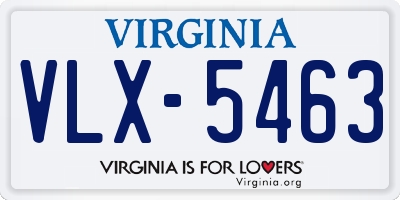 VA license plate VLX5463