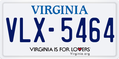 VA license plate VLX5464