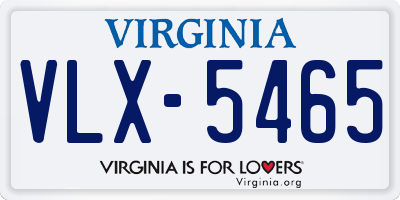 VA license plate VLX5465