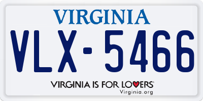 VA license plate VLX5466