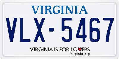 VA license plate VLX5467