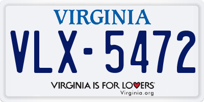 VA license plate VLX5472