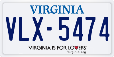 VA license plate VLX5474