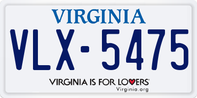 VA license plate VLX5475