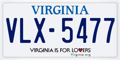 VA license plate VLX5477