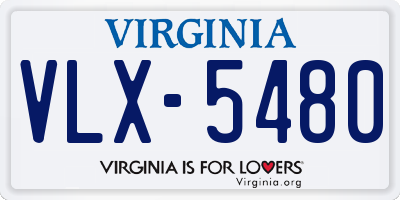 VA license plate VLX5480