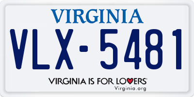 VA license plate VLX5481