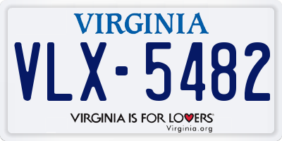 VA license plate VLX5482