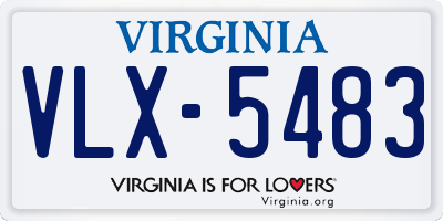 VA license plate VLX5483