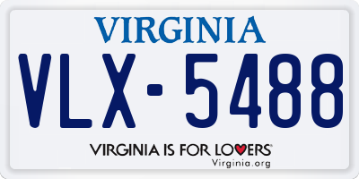 VA license plate VLX5488