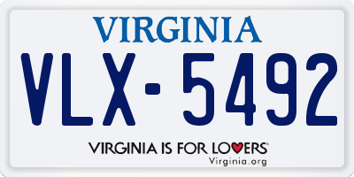 VA license plate VLX5492