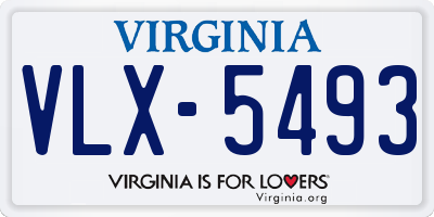 VA license plate VLX5493