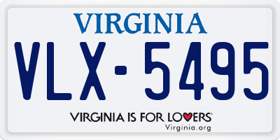 VA license plate VLX5495