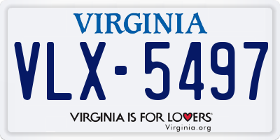 VA license plate VLX5497