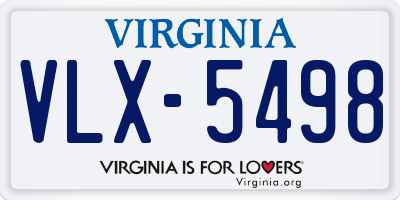 VA license plate VLX5498