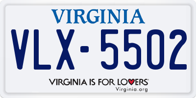 VA license plate VLX5502