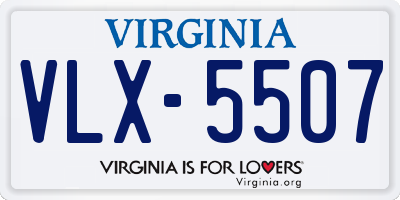 VA license plate VLX5507