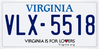 VA license plate VLX5518