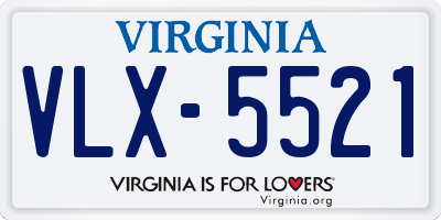 VA license plate VLX5521