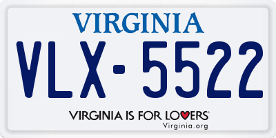 VA license plate VLX5522