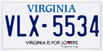 VA license plate VLX5534