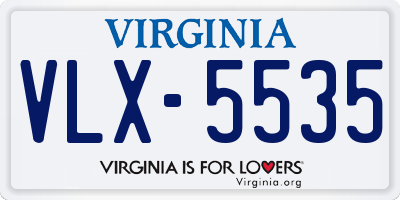 VA license plate VLX5535