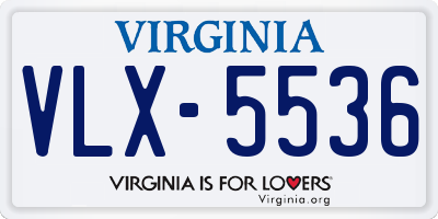VA license plate VLX5536