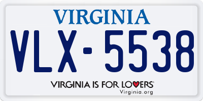 VA license plate VLX5538