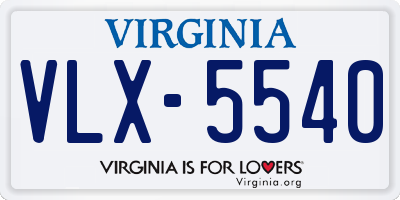VA license plate VLX5540