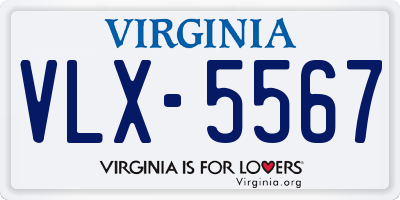 VA license plate VLX5567