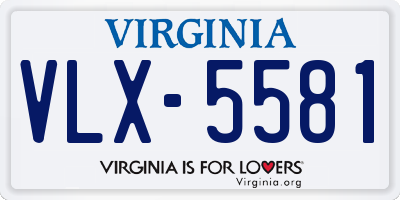 VA license plate VLX5581