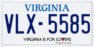 VA license plate VLX5585
