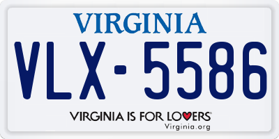 VA license plate VLX5586