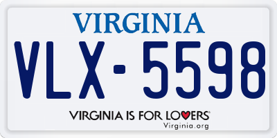 VA license plate VLX5598